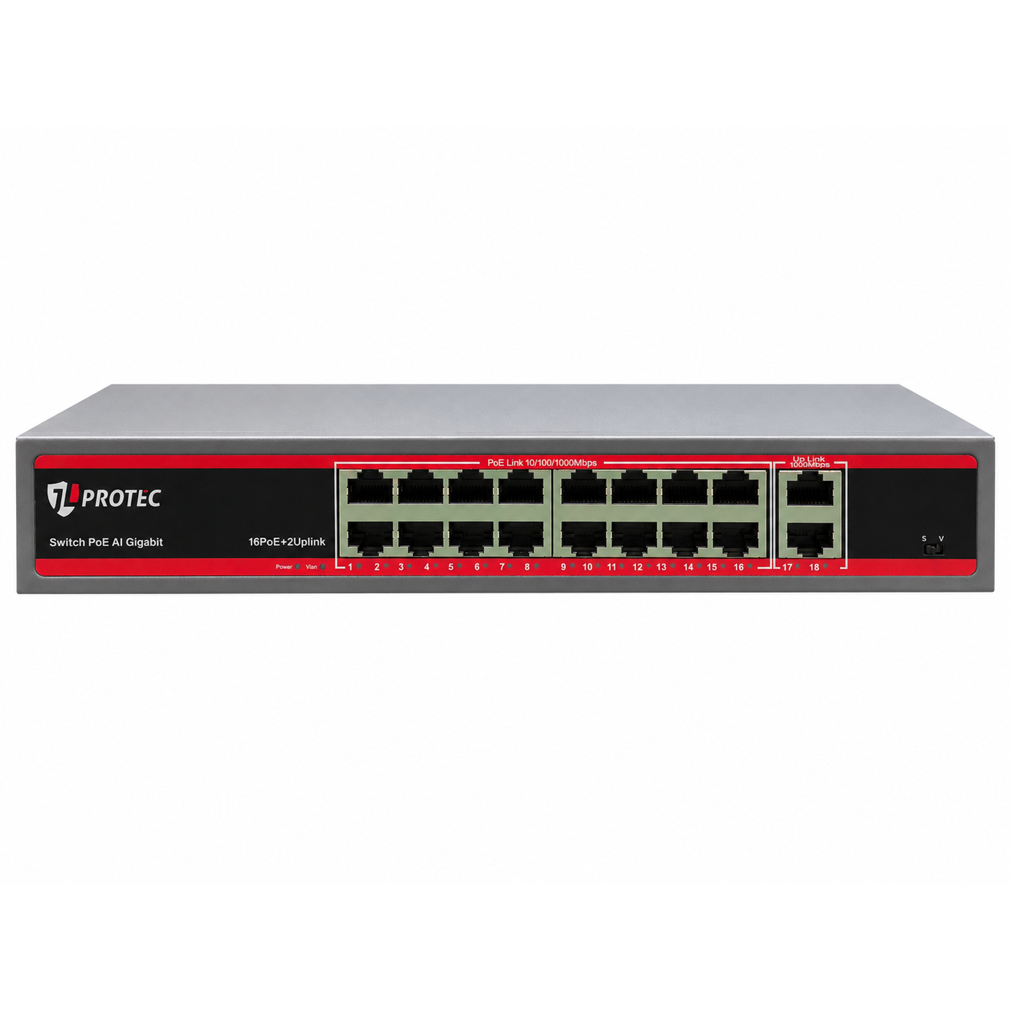 Switch PoE Full Gigabit 16+2 portas - JL-1620GB